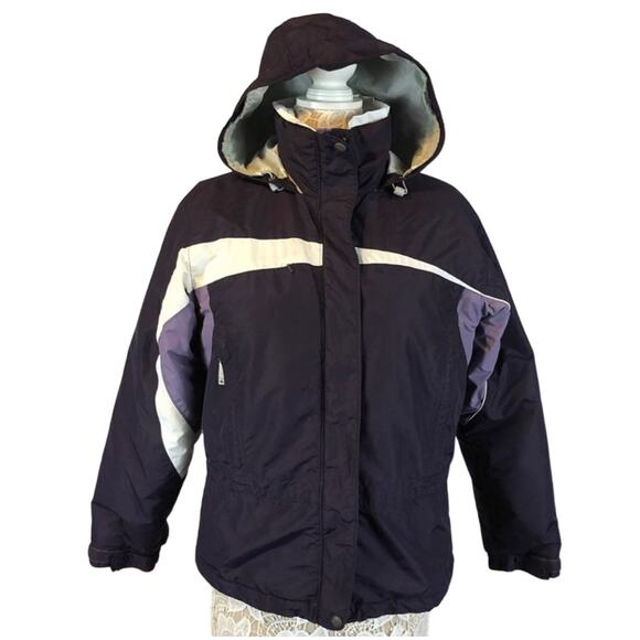 Columbia Jackets & Blazers - Columbia ladies hooded winter ski jacket purple & white size medium